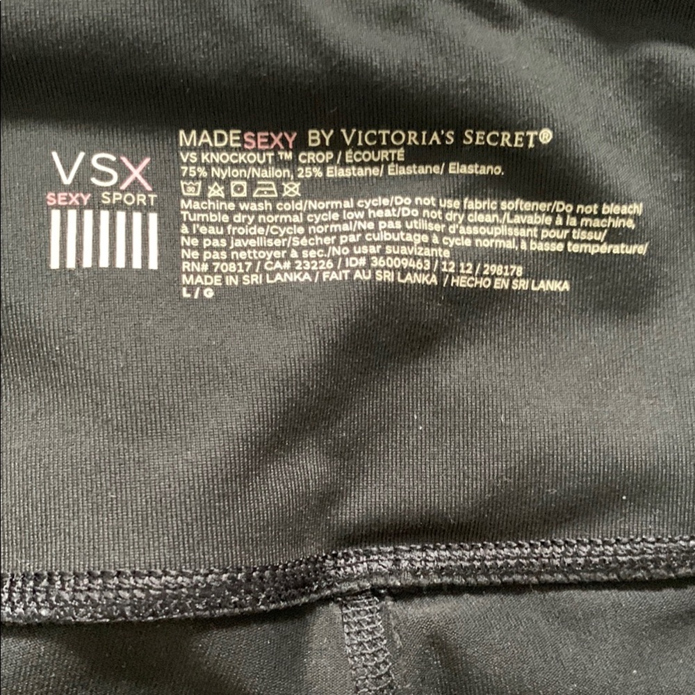 Victoria's Secret Black Leggings VSX Sexy Sport knockout